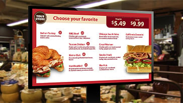 digital sandwich menu board