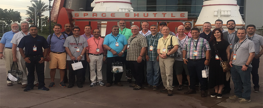 Members of Hughes Network Systems on site at Kennedy Space Center in Cape Canaveral, Florida, for the launch of Hughes 63 West