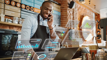 man using ai in store