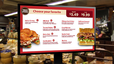 digital sandwich menu board