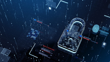 lock over techy background