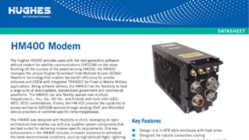 hm400 modem data sheet cover