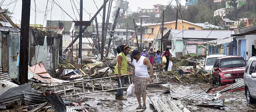 Hurricane Maria Destruction Along Roseau Road