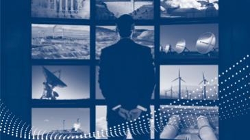 man in front of digital signage