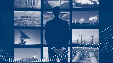 man in front of digital signage