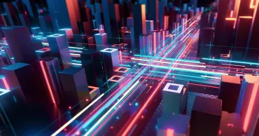 cyber light city scape