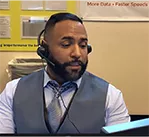 Male concierge staff on headset