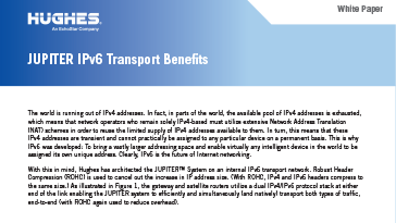JUPITER IPv6 Transport Benefits