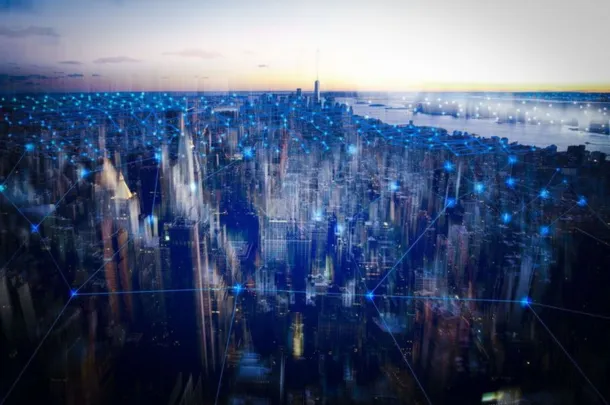 birds eye view of the city