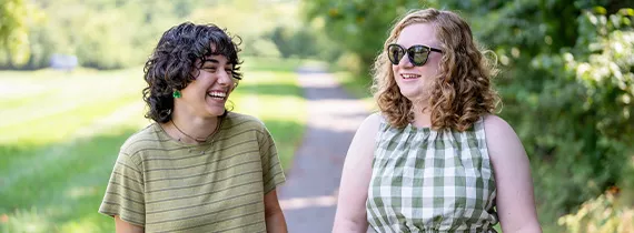 hughes employees going on a walk