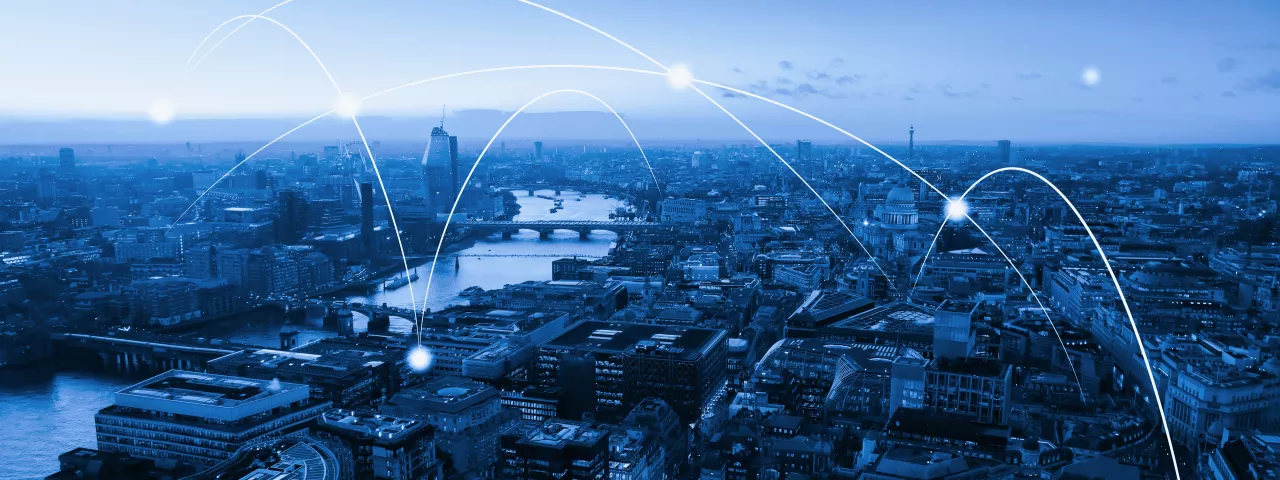 digitally connected cityscape