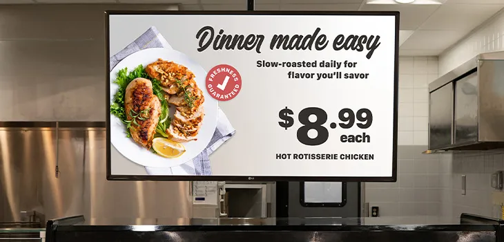 dinner ad digital signage