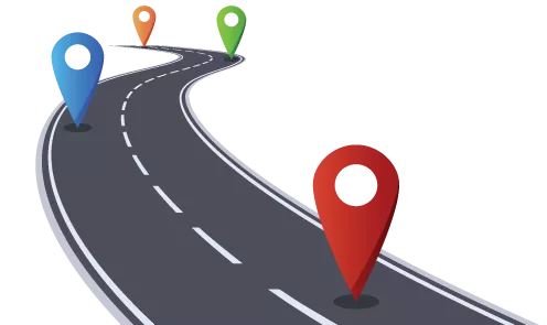 pins on road illustration