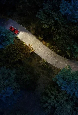 car driving on road