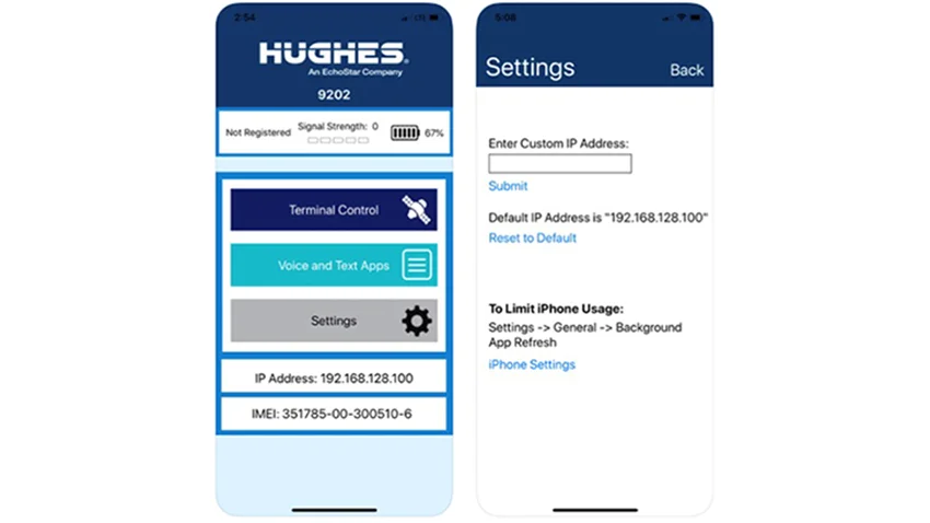 Hughes BGAN App for iOS
