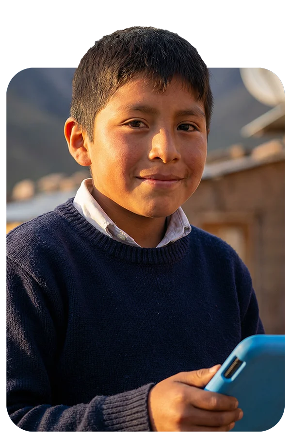 young latin american boy using tablet device