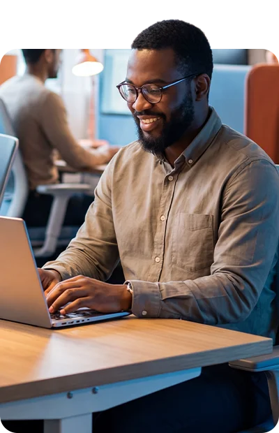 Enterprise customer at computer