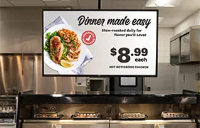 restaurant with digital menu board