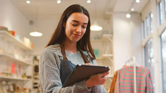 Employee with iPad